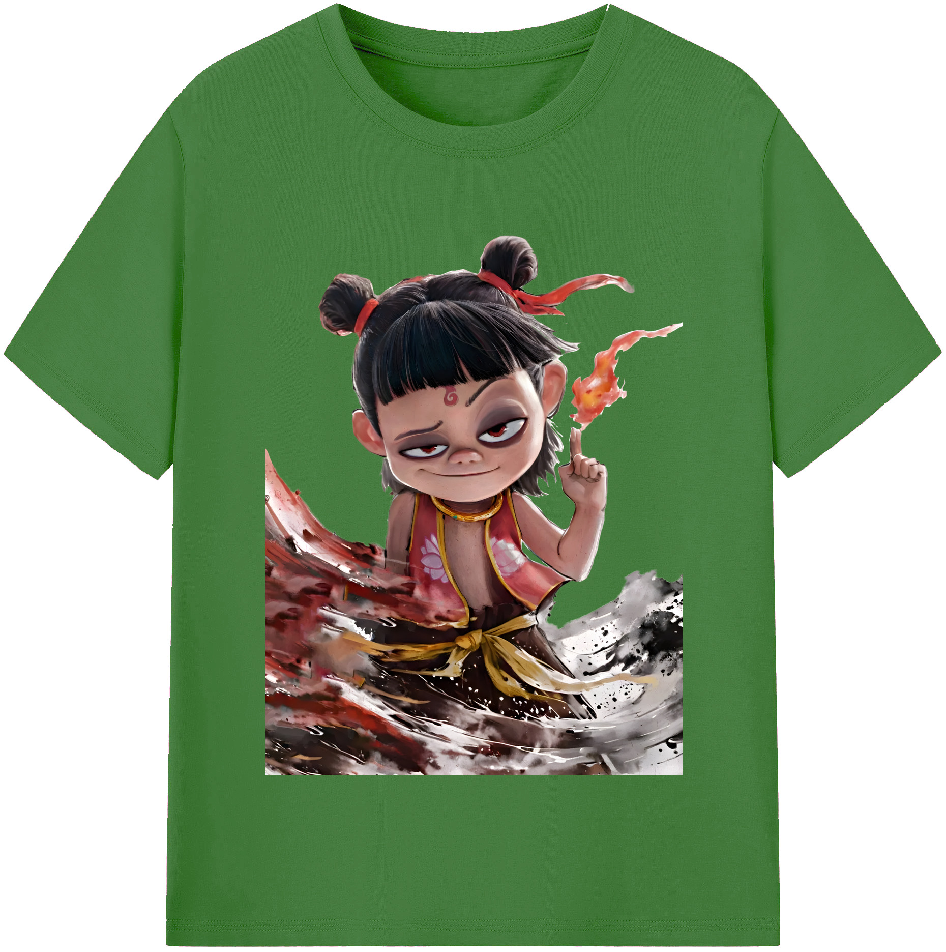（画像用） Ne Zha 2 ナタ 魔童の大暴れ レディースカジュアルプリントTシャツ（綿100％）